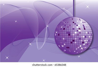 purple disco ball with background.