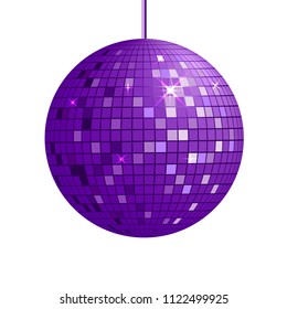 Purple Disco ball drawn in vector