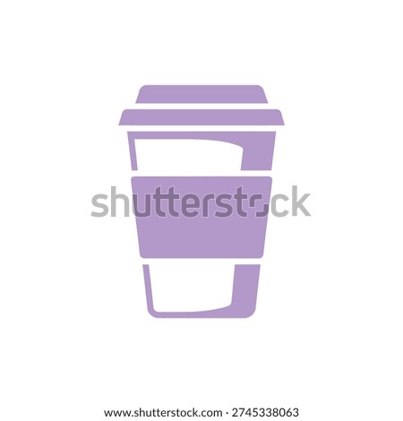 Purple disposable coffee cup with lid disposable cup