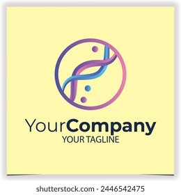 Purple dna logo design template