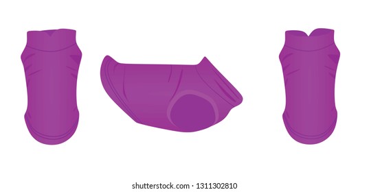 Purple dog dress. vector illustration