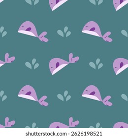 Purple dolphin in the sea