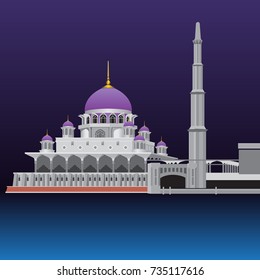 Purple Dome Mosque vector background