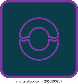 Purple donut, illustration, vector on a white background.