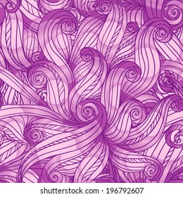 Purple doodle abstract vector seamless pattern