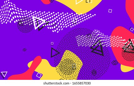 Purple Dot Background. 1980s Drawing. Coral Grunge Cover. Lemon Animation Backdrop. 80s Banner. Lavender Child Decor. Violet Halftone Elements.