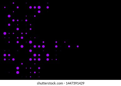 Purple Dot Bubbles isolated in black background.Dot bubbles on abstract background. Usable for design background - Vector Illustration