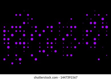 Purple Dot Bubbles isolated in black background.Dot bubbles on abstract background. Usable for design background - Vector Illustration