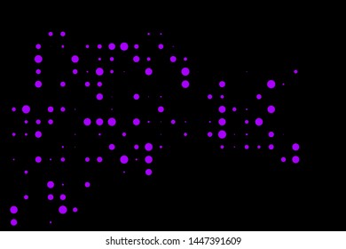 Purple Dot Bubbles isolated in black background.Dot bubbles on abstract background. Usable for design background - Vector Illustration