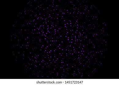 Purple Dot with halftone style isolated in black background. Abstract Dot on black color background. Usable for design background - Vector Illustration