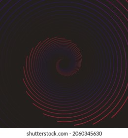 violette Punktspirale. Gradient. Abstrakter Hintergrund. Vektorgrafik.