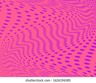 Purple dots for decoration design. Line wavy geometric pattern. Wave circle abstract logo design. Modern creative style. Polka dots style texture. Geometric template. Retro style.