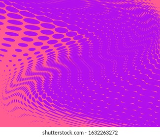 Purple dots for decoration design. Line wavy geometric pattern. Wave circle abstract logo design. Modern creative style. Polka dots style texture. Geometric template. Retro style.