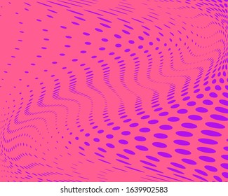 Purple dots for decoration design. Line wavy geometric pattern. Wave circle abstract logo design. Modern creative style. Polka dots style texture. Geometric template. Retro style.