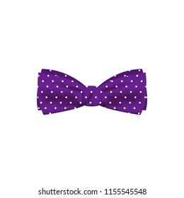 purple dotted colored bow tie icon. Element of bow tie illustration. Premium quality graphic design icon. Signs and symbols collection icon for websites, web design, mobile app on white background