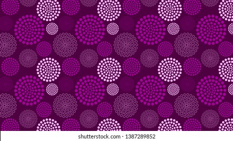 Purple Dotted Concentric Circles Pattern Design