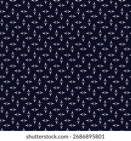 Purple Dragonfly Pattern On Navy Background: Seamless Textile Design For Fabric And Wallpaper