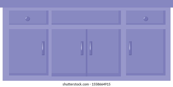 Purple drawers, illustration, vector on white background.