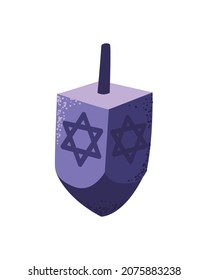 purple dreidel design over white