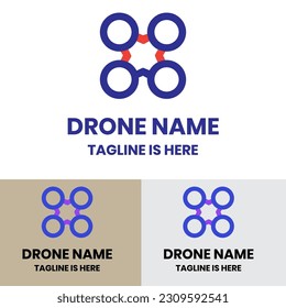 Purple drone modern technology logo	