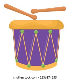 purple drum illustration over white
