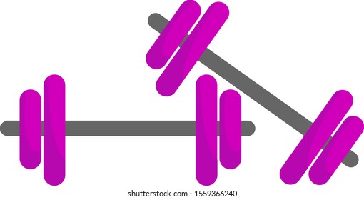 Purple dumbbells, illustration, vector on white background.