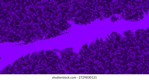 Fundo de meio-tom dinâmico roxo. Efeito de padrão diagonal pontilhado áspero. Papel de parede de listras inclinadas irregulares abstrato. O pano de fundo das linhas de velocidade dos quadrinhos do Grunge. Modelo de design de banner de esporte brilhante. Vetor