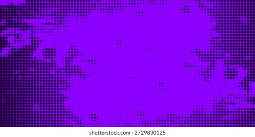 Fondo de semitono dinámico púrpura. Efecto de patrón diagonal punteado áspero. Abstractas Fondo de pantalla de rayas inclinadas dentadas. Telón de fondo de líneas de velocidad cómicas de Grunge. Brillante Plantilla de diseño de Anuncio deportivo. Vector eps10