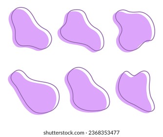 Purple dynamic liquid shapes and lines. Liquid graphic shape design element. Vector background or fluid abstract geometric modern splash. EPS 10.