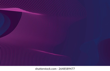 Purple dynamic wave line pattern on dark blue background
