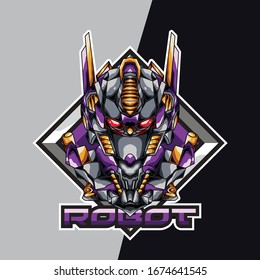 purple e sport logo and mascot game
