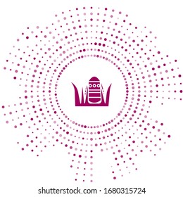 Purple Easter egg icon isolated on white background. Happy Easter. Abstract circle random dots. Vector Illustration