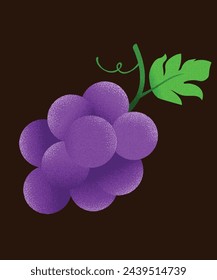 Purple Easter Grape and green leaf