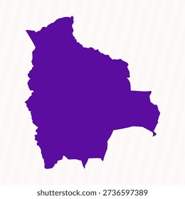Purple Editable Bolivia Simple Map