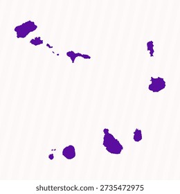 Purple Editable Cape Verde Simple Map