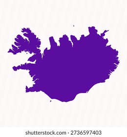 Purple Editable Iceland Simple Map