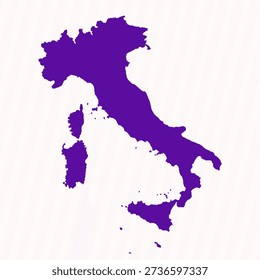 Purple Editable Italy Simple Map