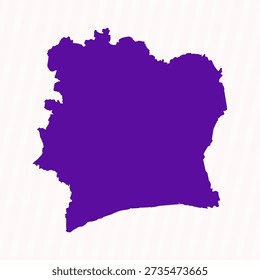 Purple Editable Ivory Coast Simple Map