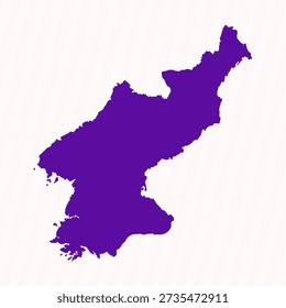 Purple Editable North Korea Simple Map