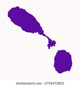 Purple Editable Saint Kitts and Nevis Simple Map