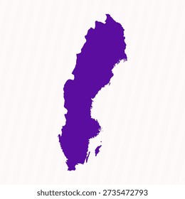 Purple Editable Sweden Simple Map