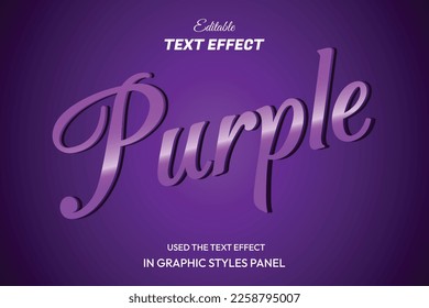 purple editable text effect elegant style