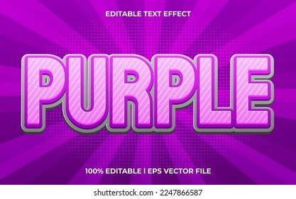 efecto de texto modificable púrpura, estilo de letra tipografía con letras, texto 3d para título