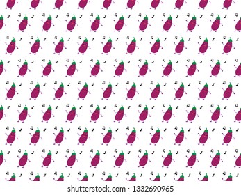 Purple eggplant is dancing
