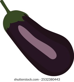 a purple eggplant with green pistils and color gradations