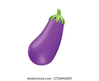Purple Eggplant icon 3d rendering illustration