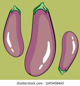 purple eggplant on a light background