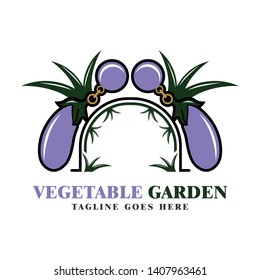 purple eggplant vegetable garden logo