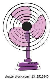 Purple electric fan vector illustration on white background 