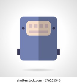 Purple electric power counter. Domestic and industrial appliances. Efficient energy using concept. Vector icon flat color style. Web design element for site, mobile and business.